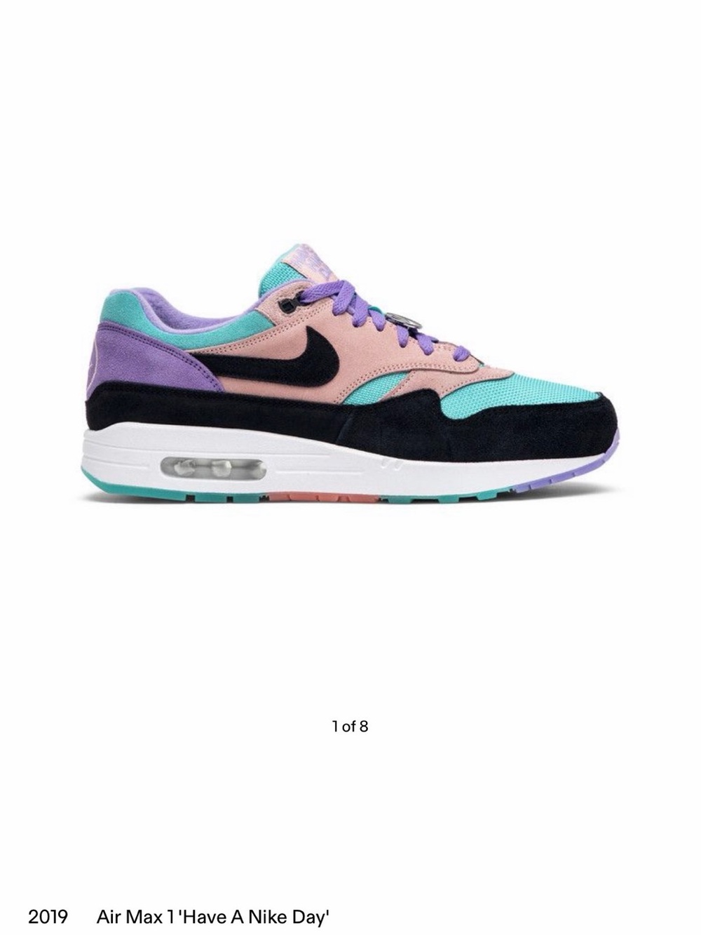 Nike Women’s Air Max 1 — Turquoise, Lavender, Blush, Black